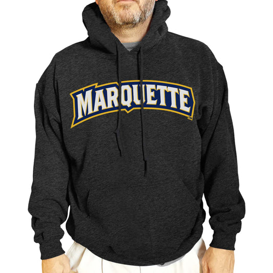 Marquette Golden Eagles NCAA Adult Cotton Blend Charcoal Hooded Sweatshirt - Charcoal