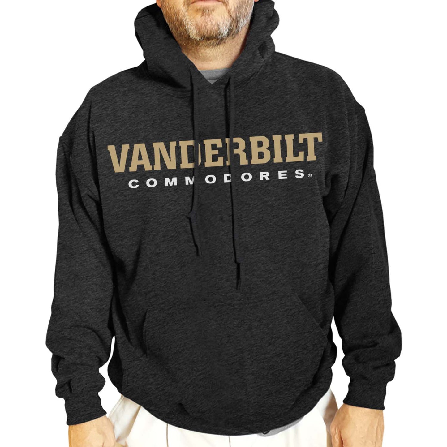 Vanderbilt Commodores NCAA Adult Cotton Blend Charcoal Hooded Sweatshirt - Charcoal