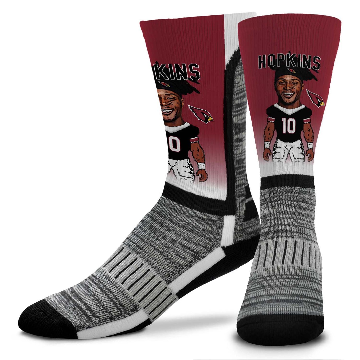 Arizona Cardinals FBF NFL Adult V Curve MVP Player Crew Socks - Cardinal #10
