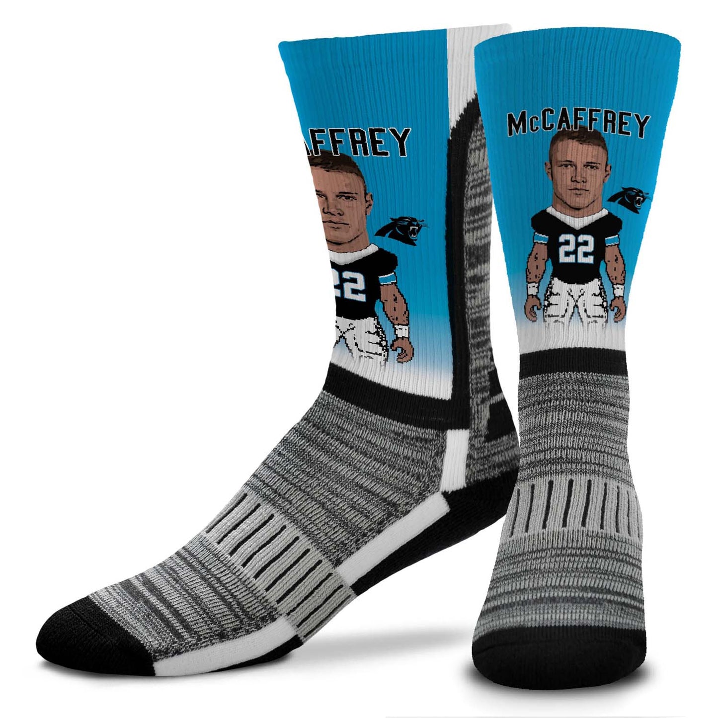 Carolina Panthers NFL Adult V Curve MVP Player Crew Socks - Blue