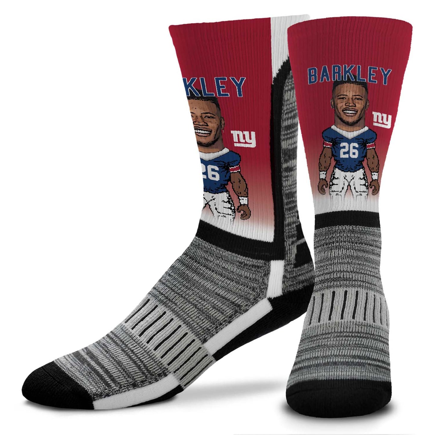 New York Giants FBF NFL Adult V Curve MVP Player Crew Socks - Cardinal