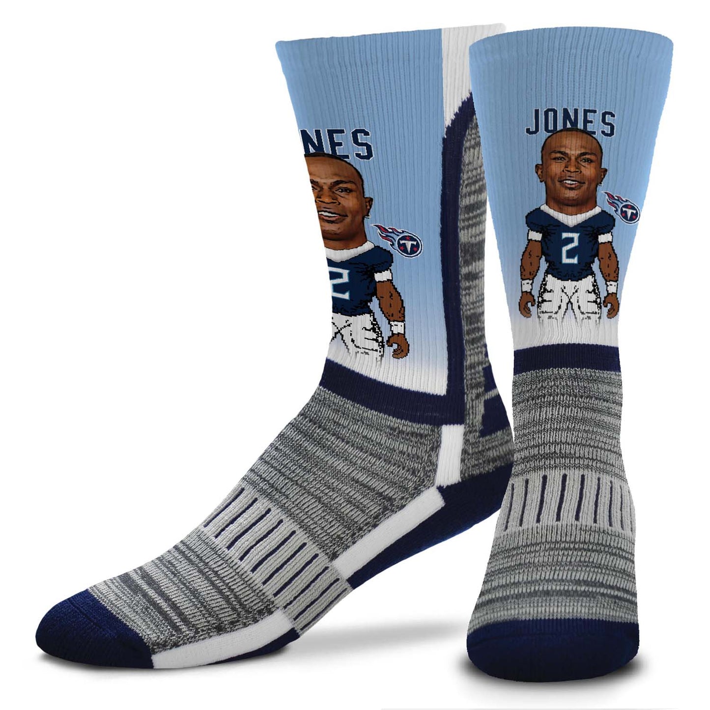 Tennessee Titans FBF NFL Adult V Curve MVP Player Crew Socks - Light Blue