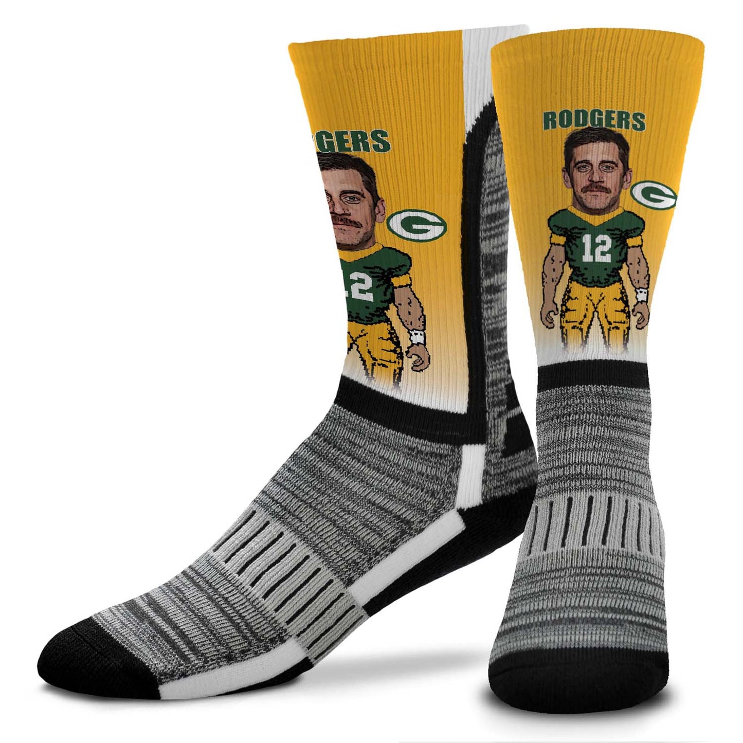 Green Bay Packers NFL V Curve Socks - Gold