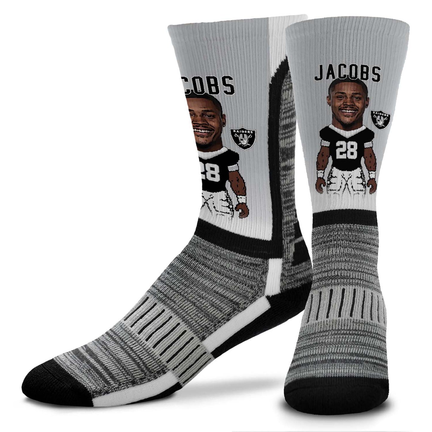 Las Vegas Raiders FBF NFL V Curve Socks - Sport Gray