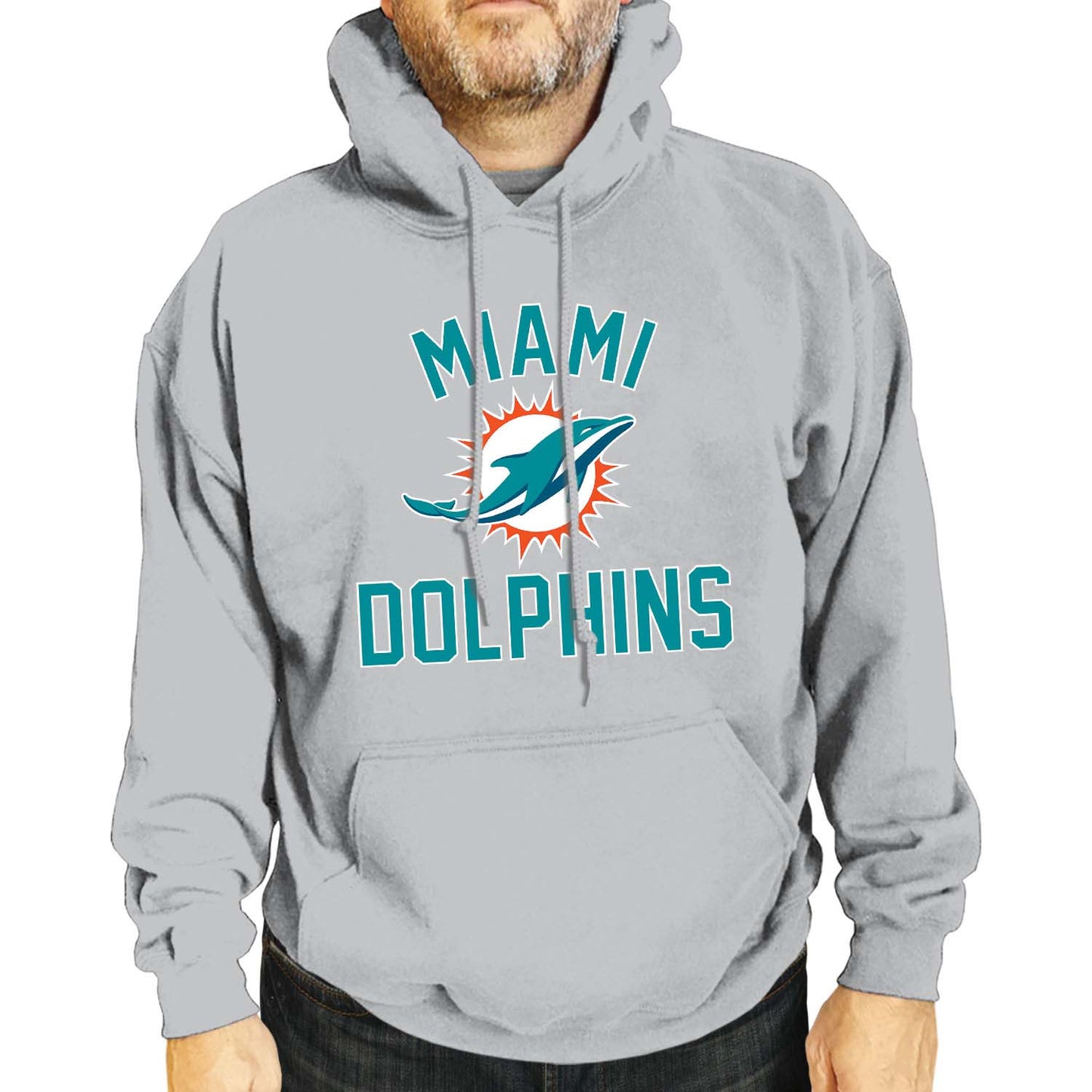 Miami Dolphins NFL Adult Gameday Hooded Sweatshirt - Gray
