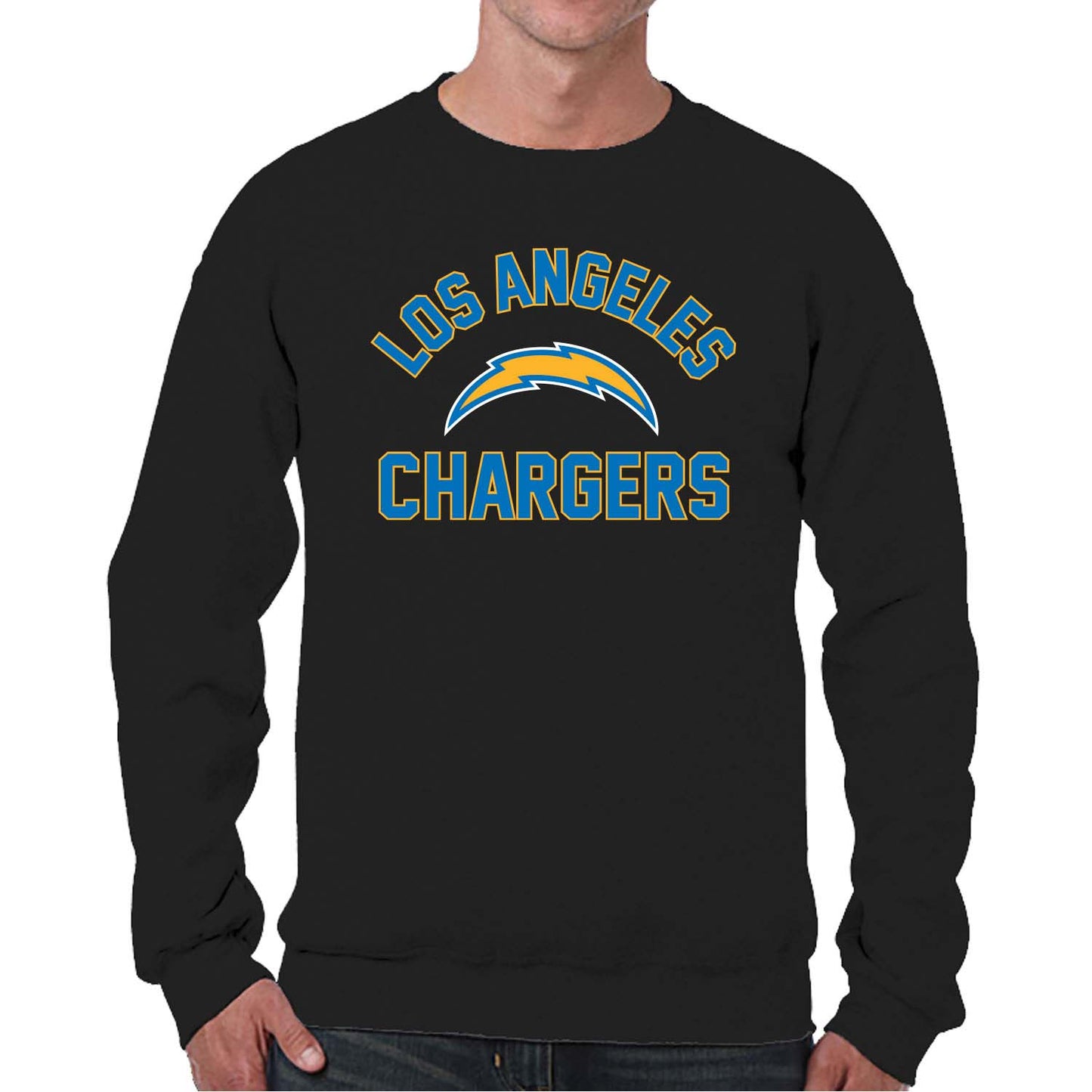 Los Angeles Chargers NFL Adult Gameday Football Crewneck Sweatshirt - Black