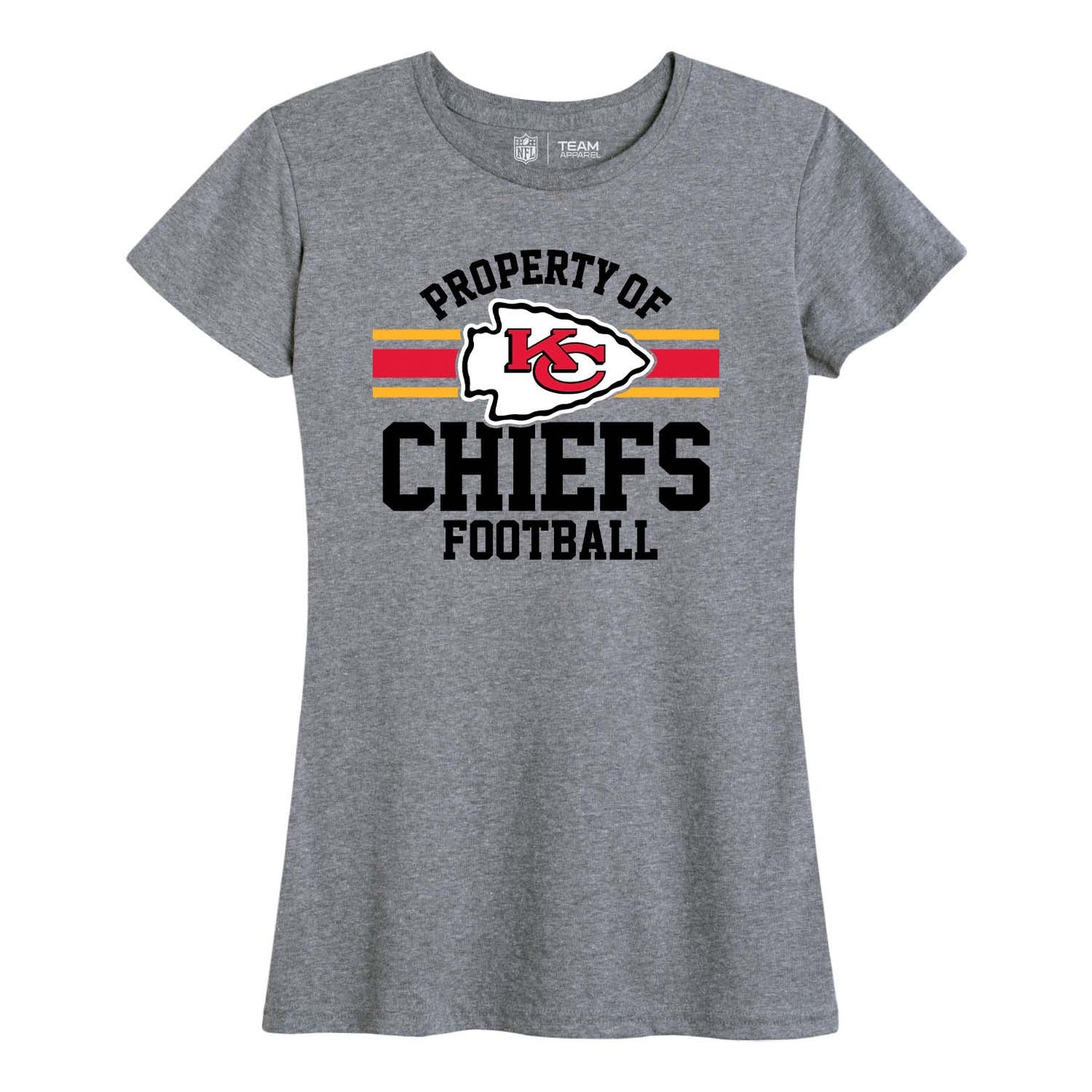 Kansas City Chiefs NFL Womens Short Sleeve Property of Tshirt - Gray