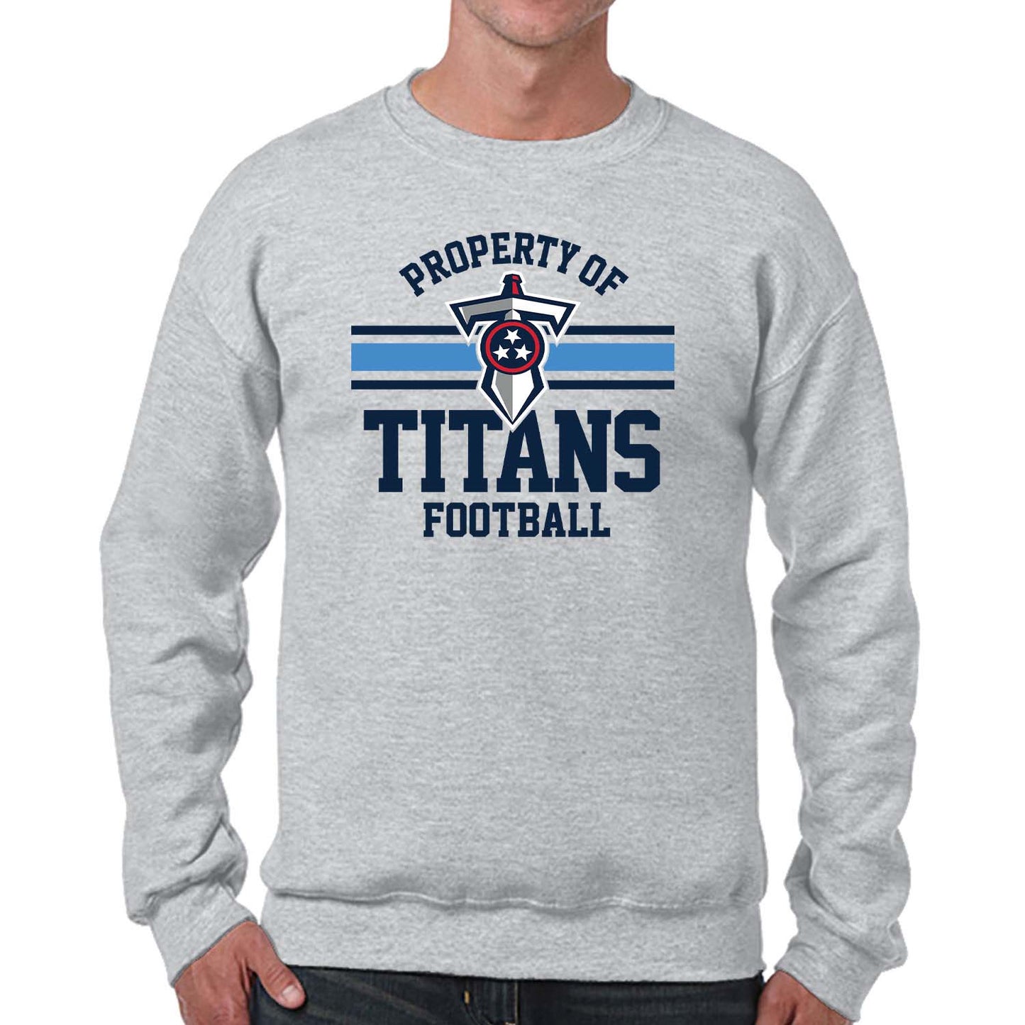 Tennessee Titans NFL Adult Property Of Crewneck Fleece Sweatshirt - Sport Gray