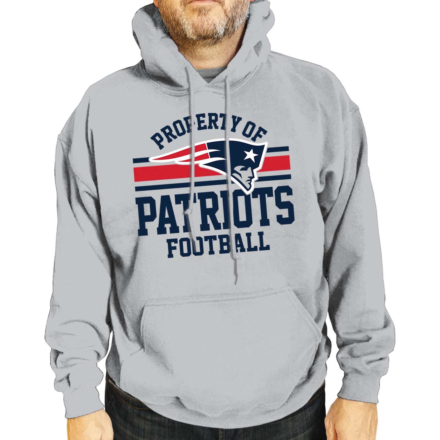 New England Patriots NFL Adult Property Of Hooded Sweatshirt - Sport Gray