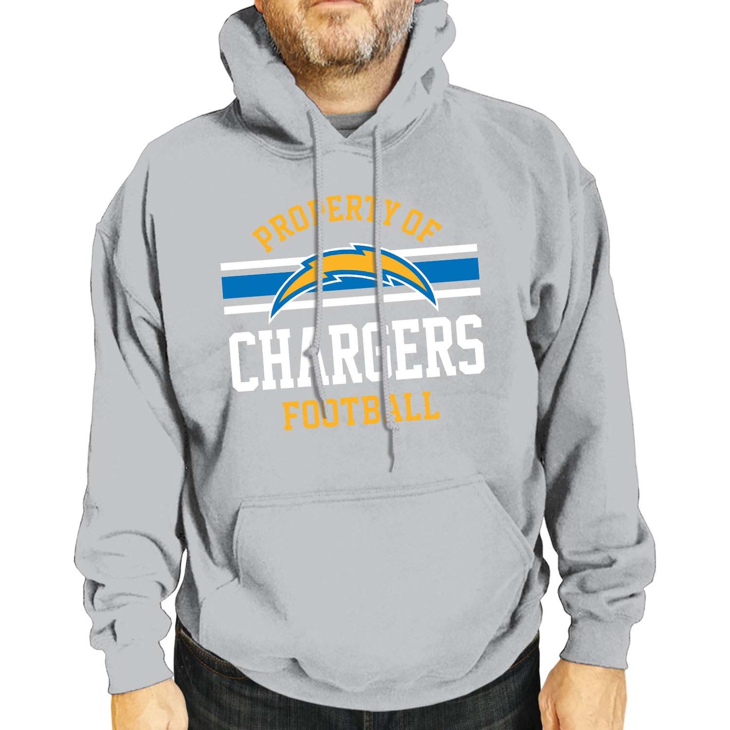 Los Angeles Chargers NFL Adult Property Of Hooded Sweatshirt - Sport Gray