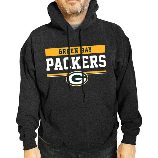 Green Bay Packers NFL Adult Gameday Charcoal Hooded Sweatshirt - Charcoal