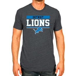 Detroit Lions NFL Adult Team Block Tagless T-Shirt - Charcoal