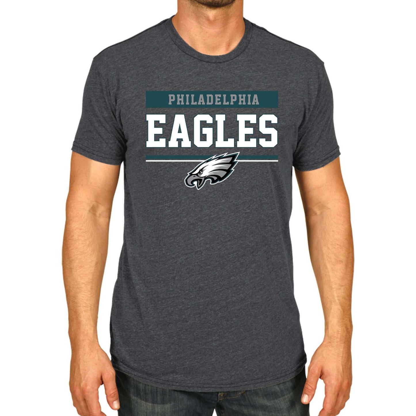 Philadelphia Eagles NFL Adult Team Block Tagless T-Shirt - Charcoal