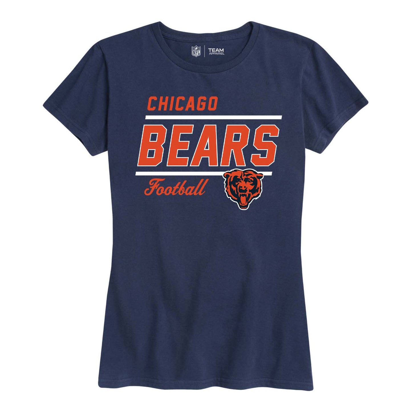 Chicago Bears NFL Womens Plus Size Relaxed Fit T-Shirt - Navy