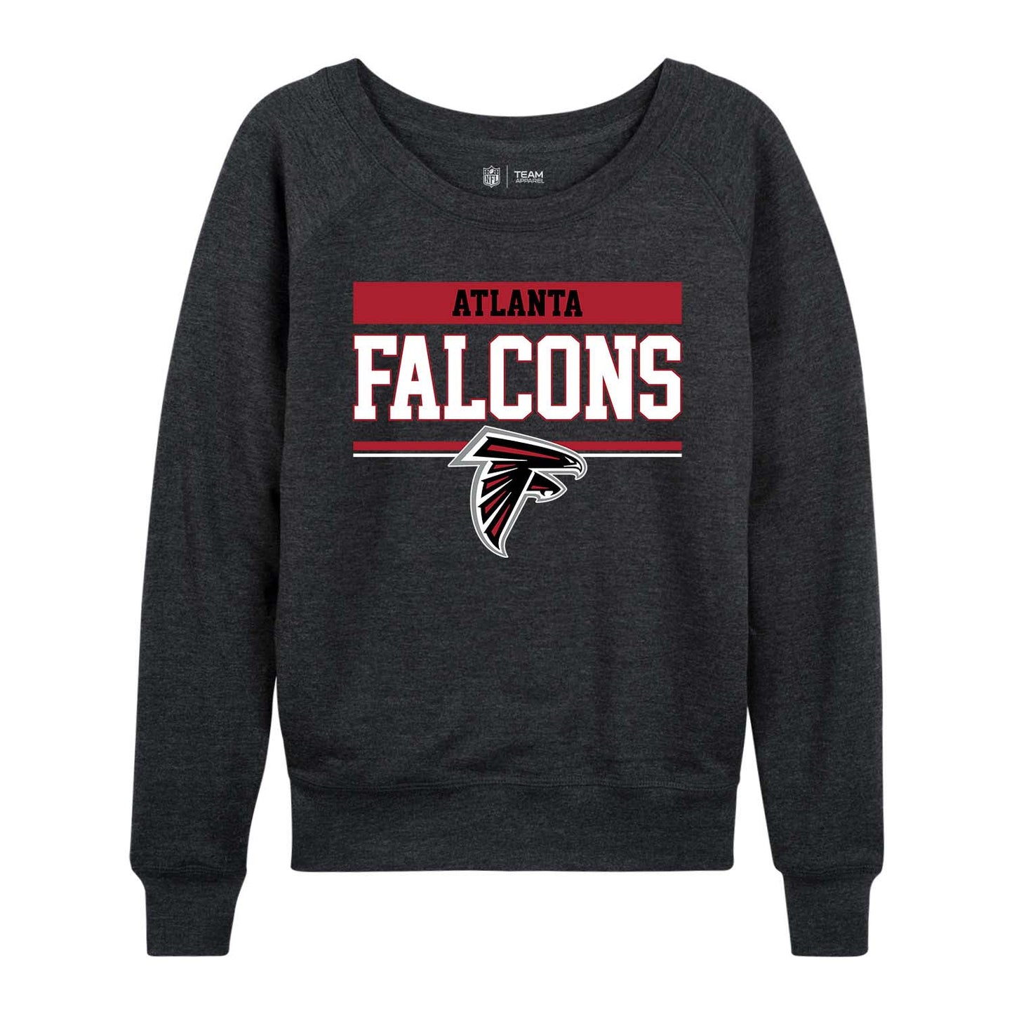 Atlanta Falcons NFL Womens Charcoal Crew Neck Football Apparel - Charcoal