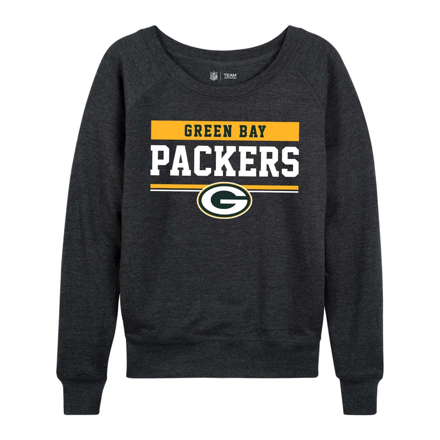 Green Bay Packers NFL Womens Charcoal Crew Neck Football Apparel - Charcoal