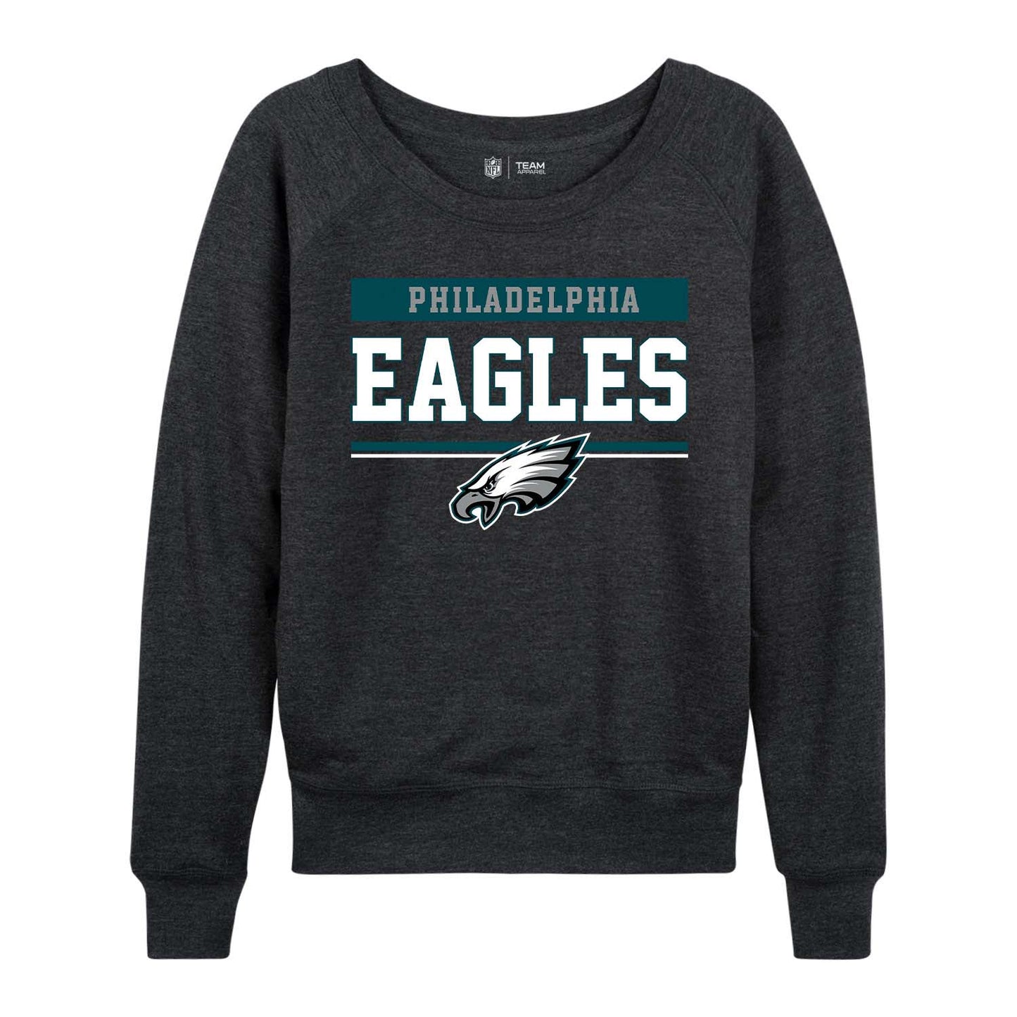 Philadelphia Eagles NFL Womens Charcoal Crew Neck Football Apparel - Charcoal