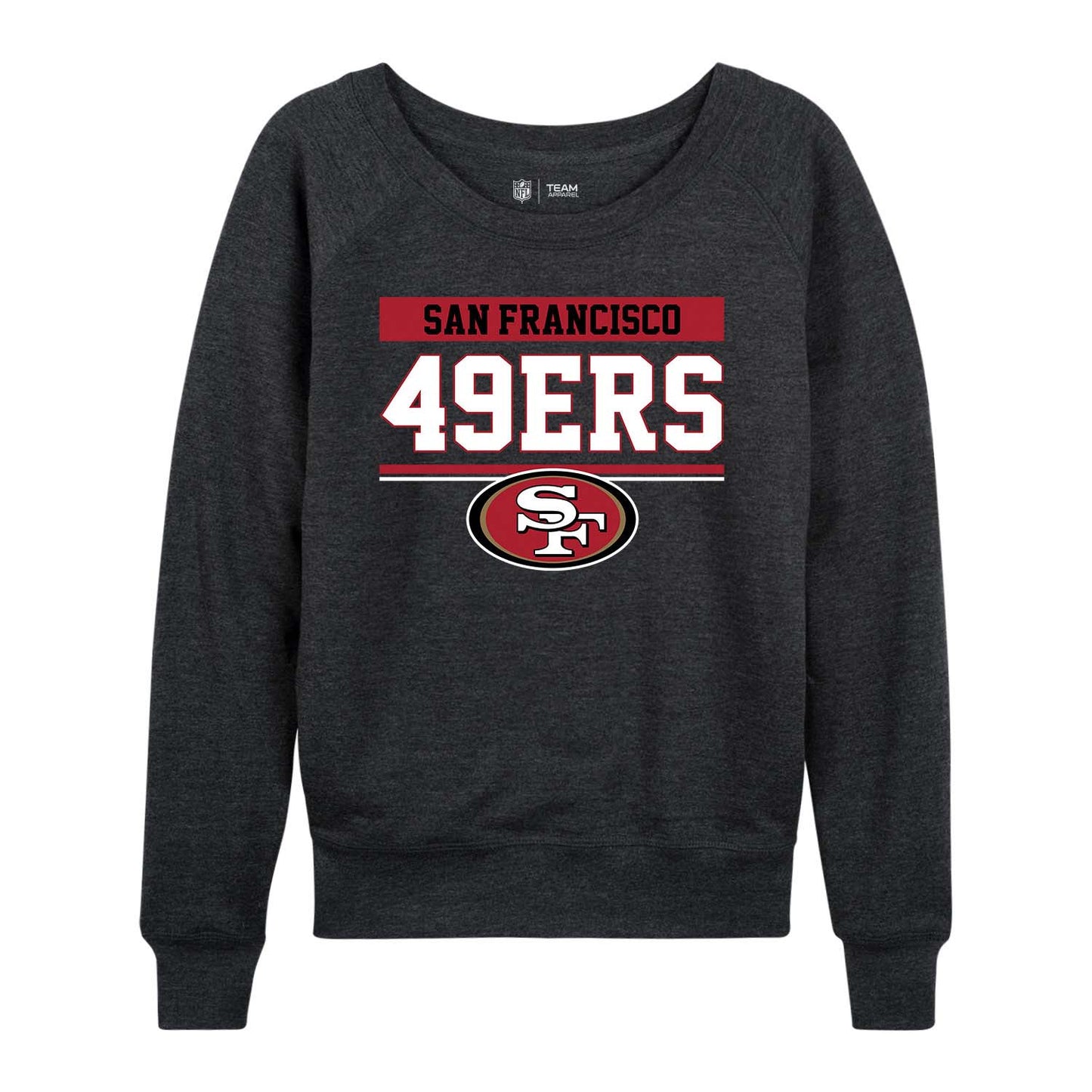 San Francisco 49ers NFL Women's Plus Size Team Block Charcoal Crewneck - Charcoal