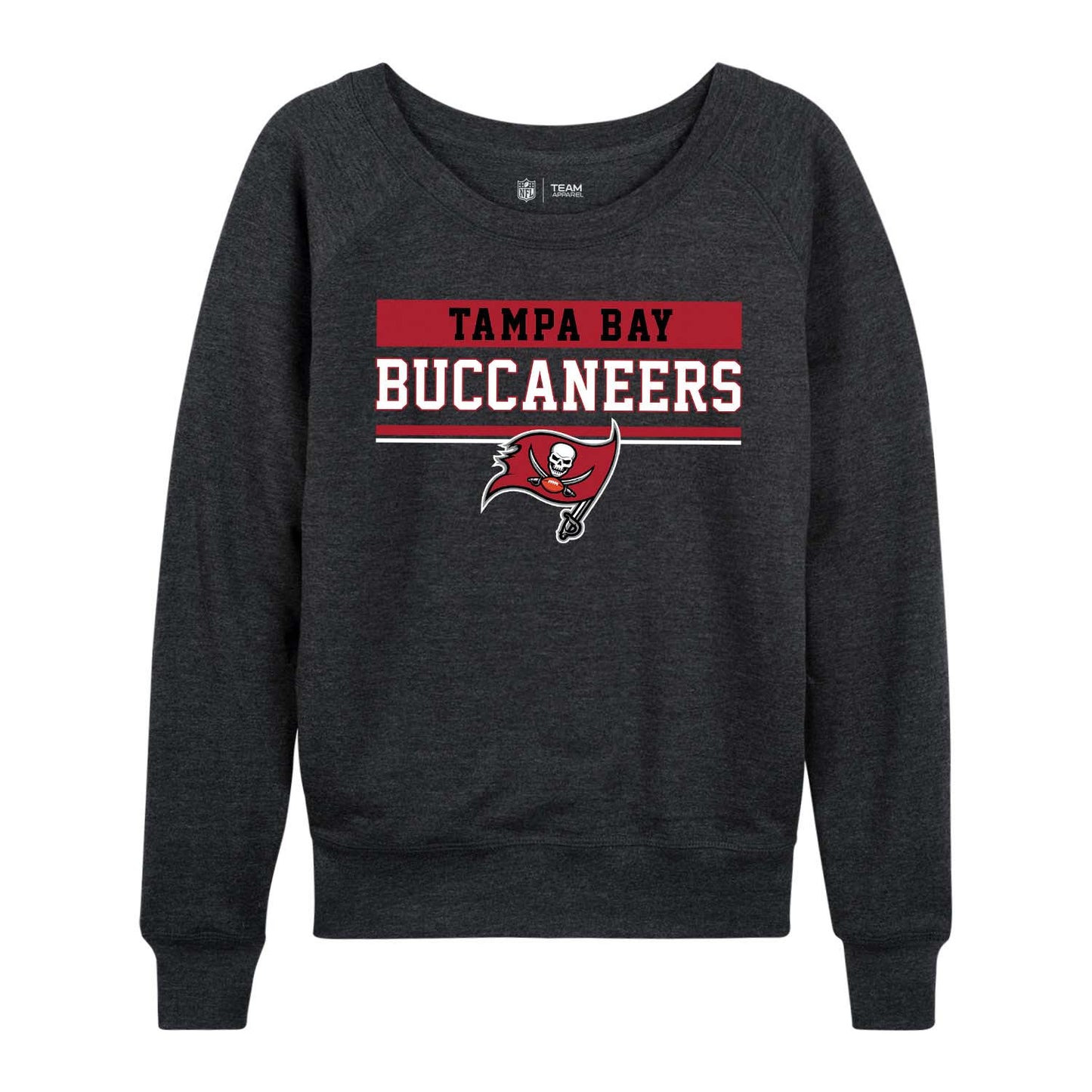 Tampa Bay Buccaneers NFL Women's Plus Size Team Block Charcoal Crewneck - Charcoal