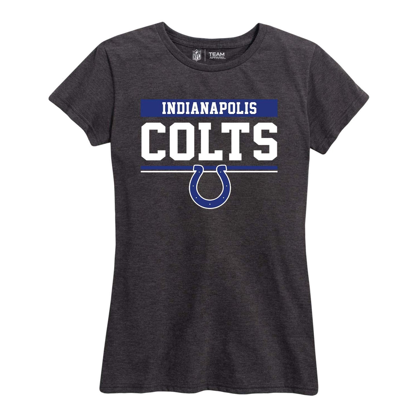 Indianapolis Colts NFL Women's Team Block Charcoal Tagless T-Shirt - Charcoal