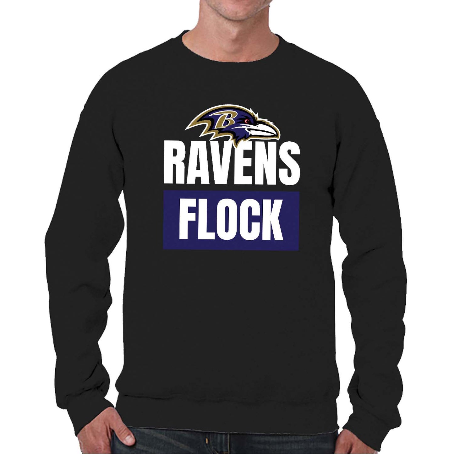 Baltimore Ravens NFL Adult Slogan Crewneck Sweatshirt - Black