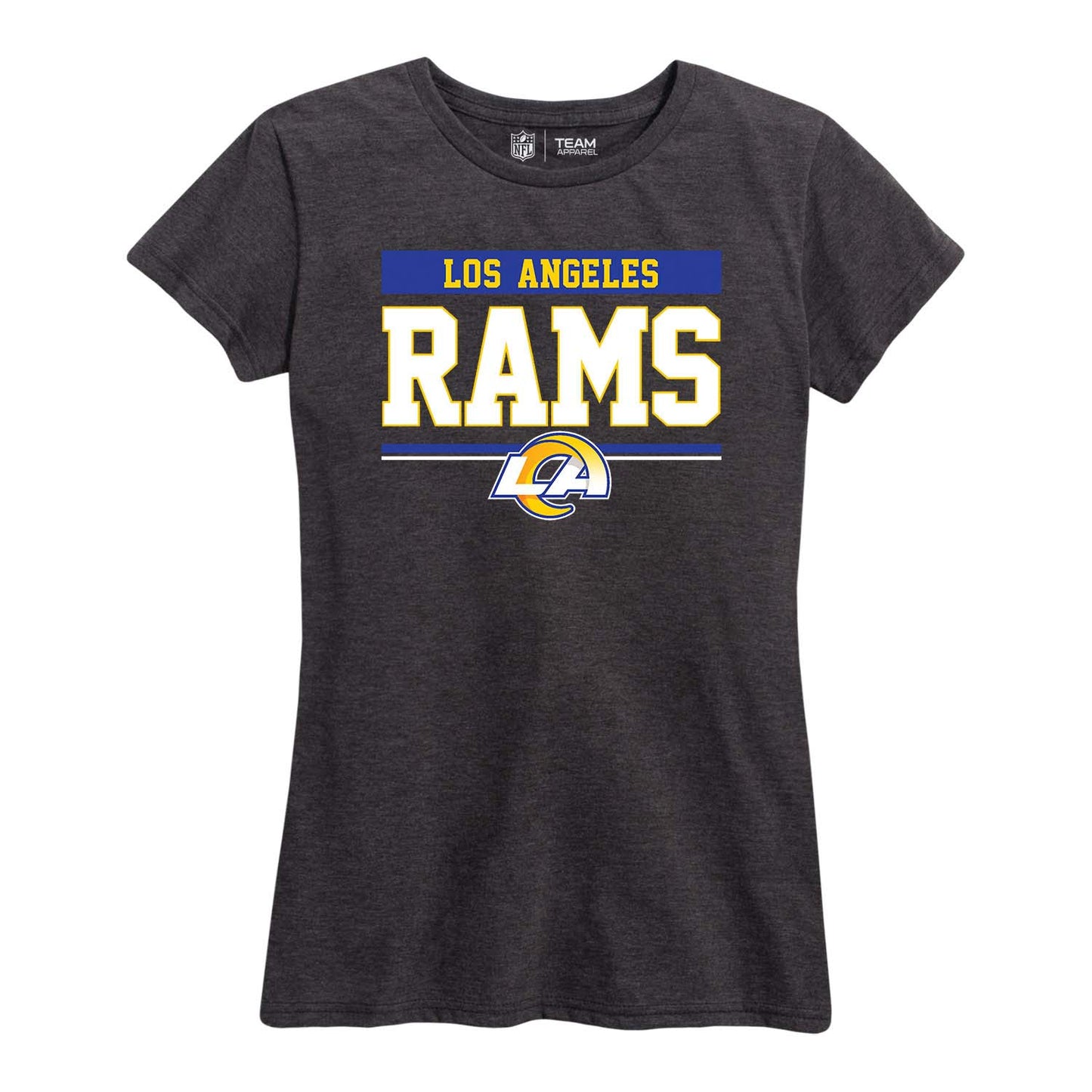 Los Angeles Rams NFL Women's Team Block Plus Sized Relaxed Fit T-Shirt - Charcoal