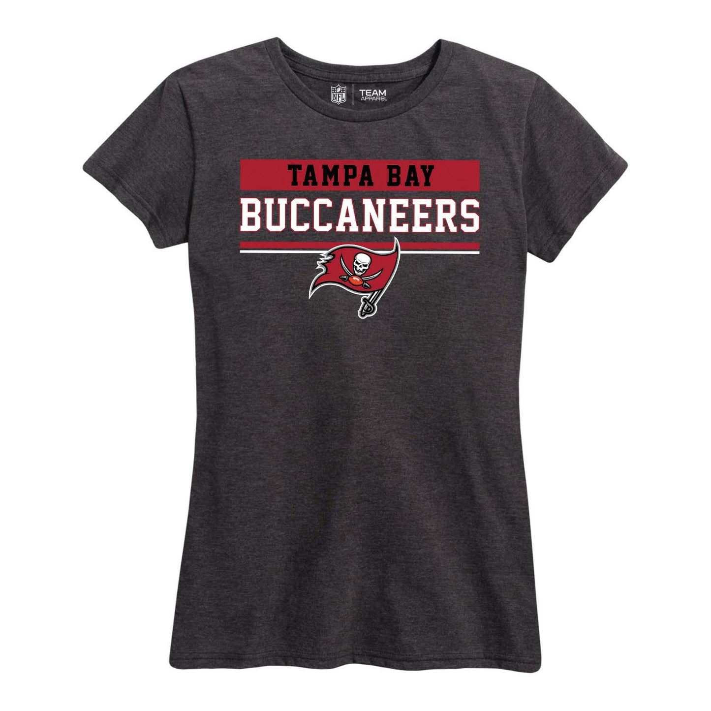 Tampa Bay Buccaneers NFL Women's Team Block Plus Sized Relaxed Fit T-Shirt - Charcoal