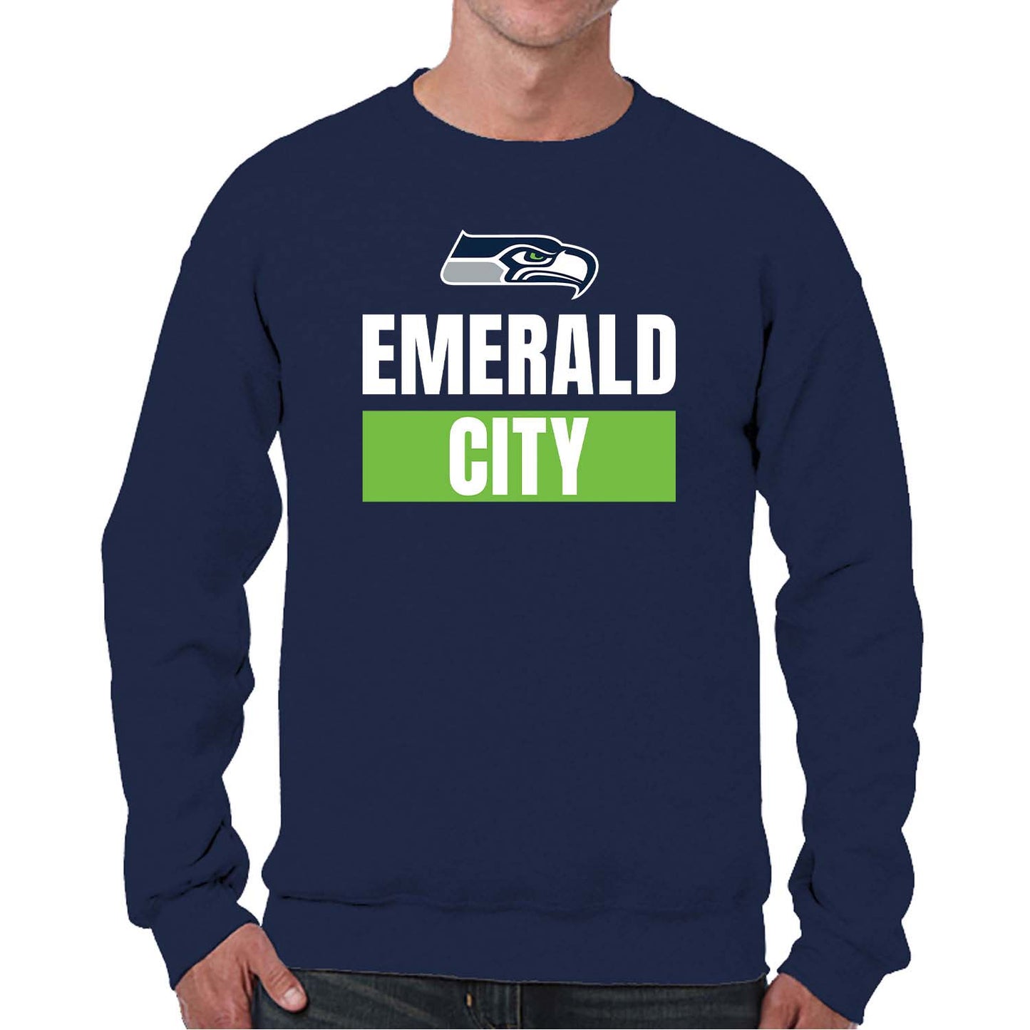 Seattle Seahawks NFL Adult Slogan Crewneck Sweatshirt - Navy