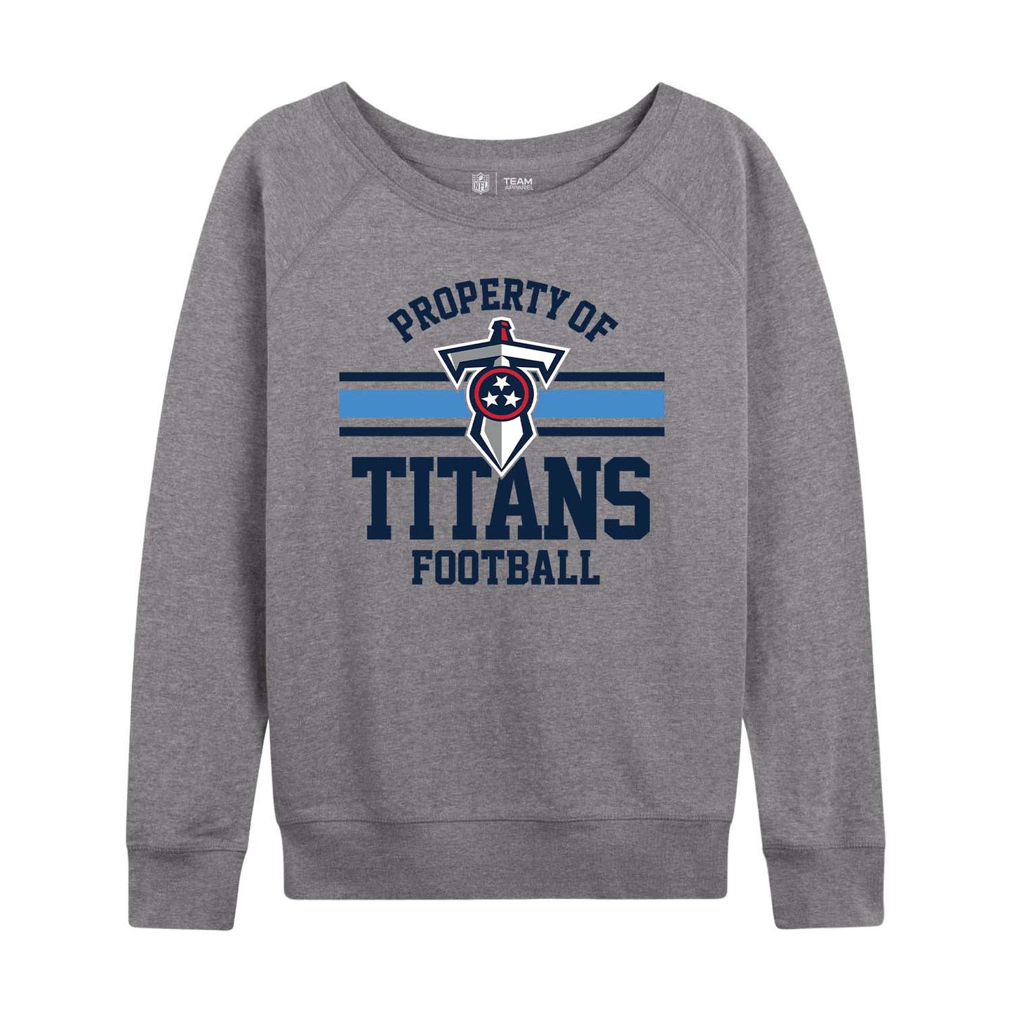 Tennessee Titans NFL Womens Property of Lighweight Crew Neck - Sport Gray