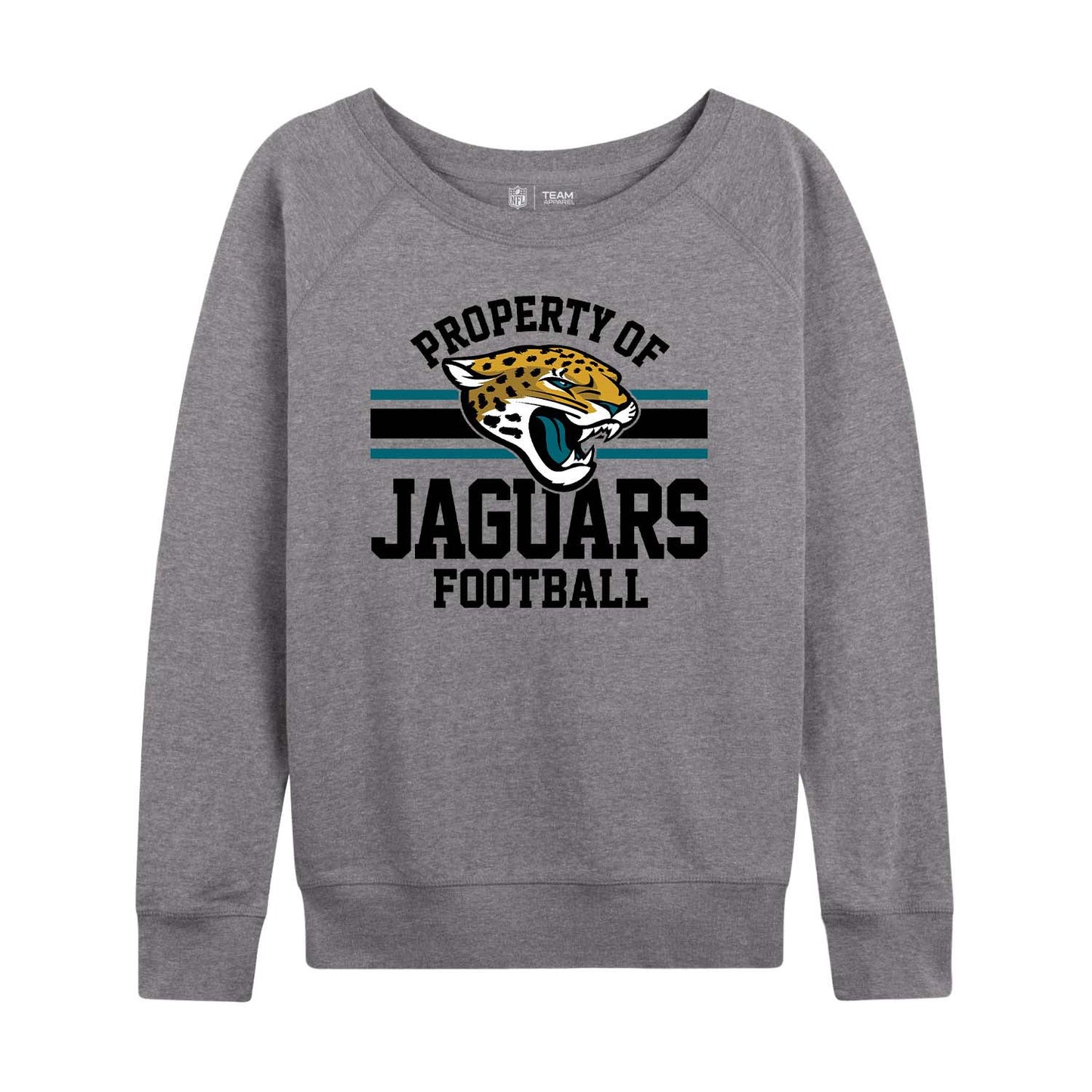 Jacksonville Jaguars NFL Womens Property of Lighweight Crew Neck - Sport Gray