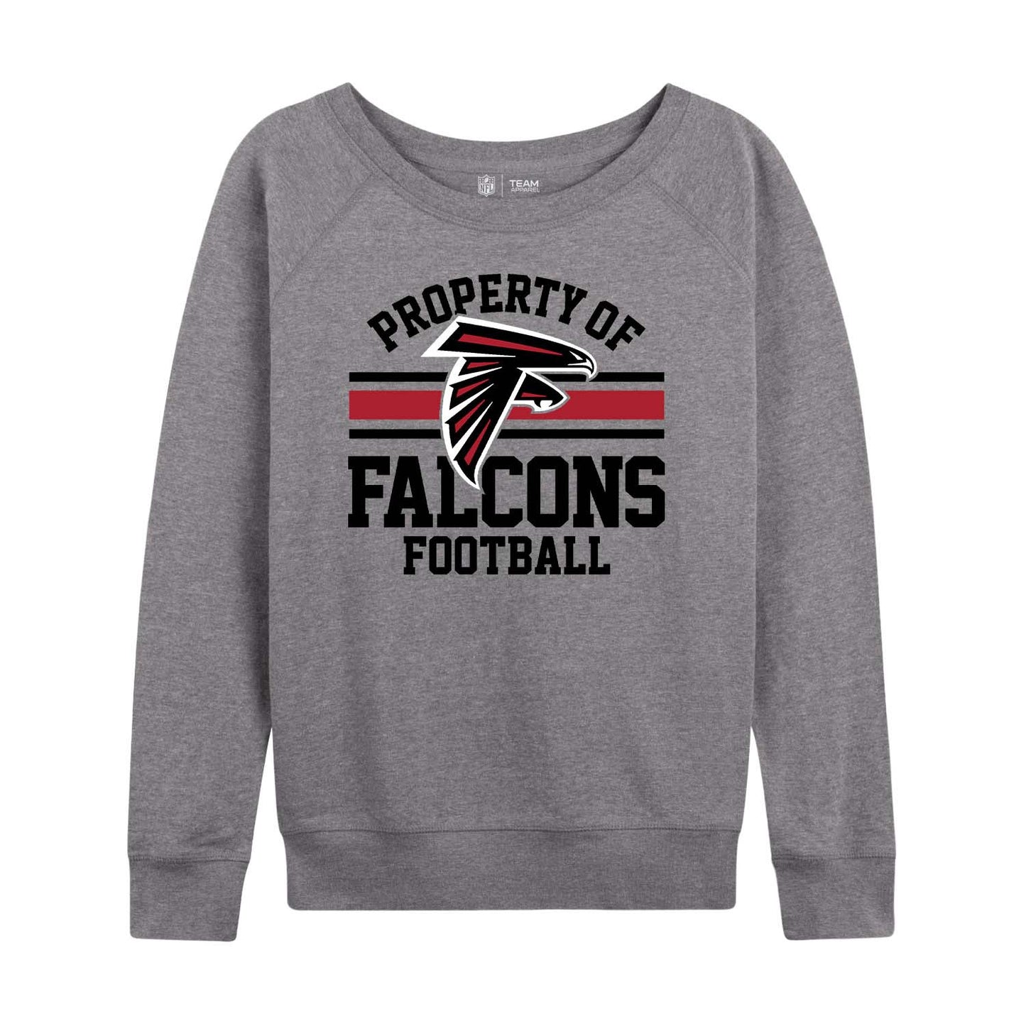 Atlanta Falcons NFL Womens Property of Lighweight Crew Neck - Sport Gray