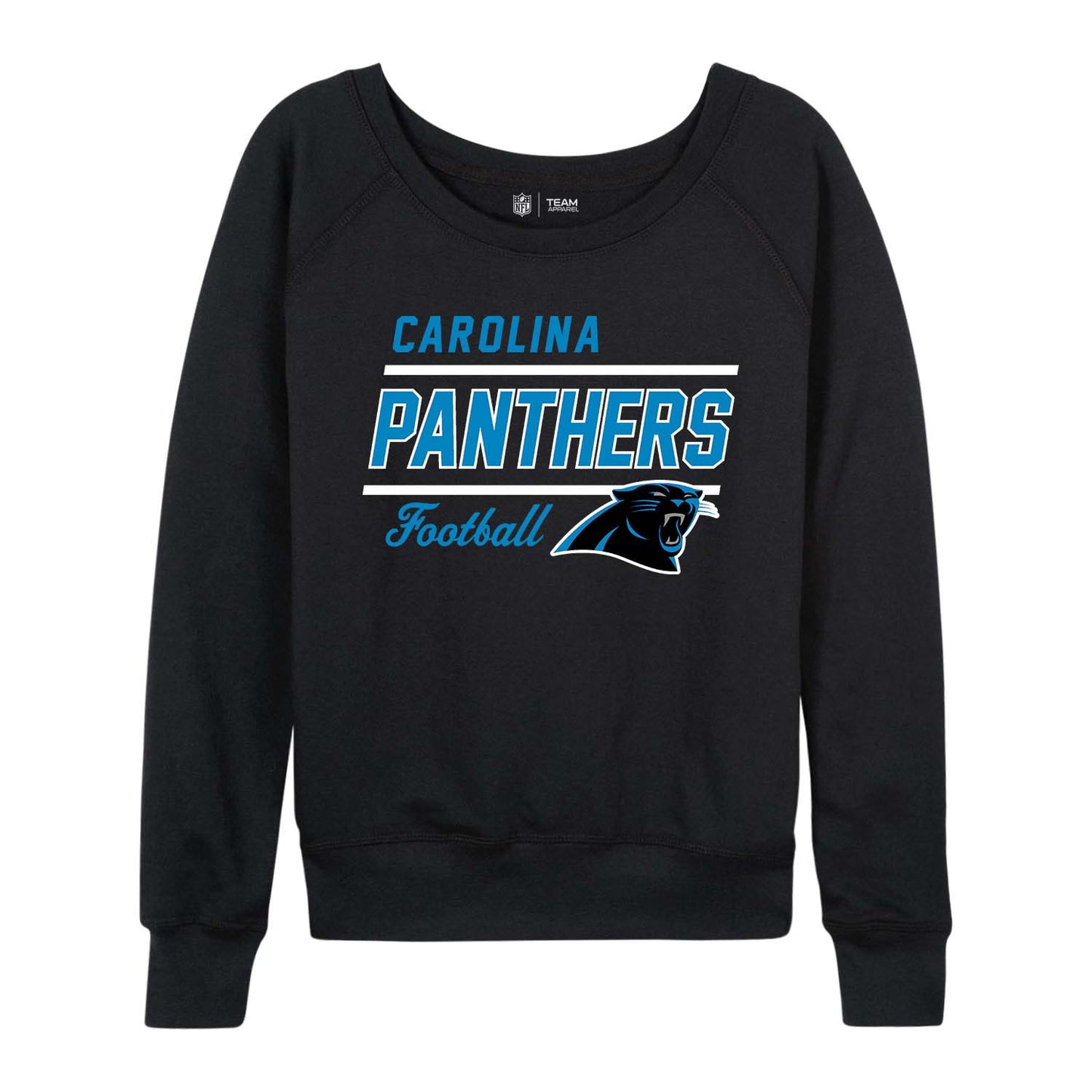 Carolina Panthers NFL Womens Crew Neck Light Weight - Black