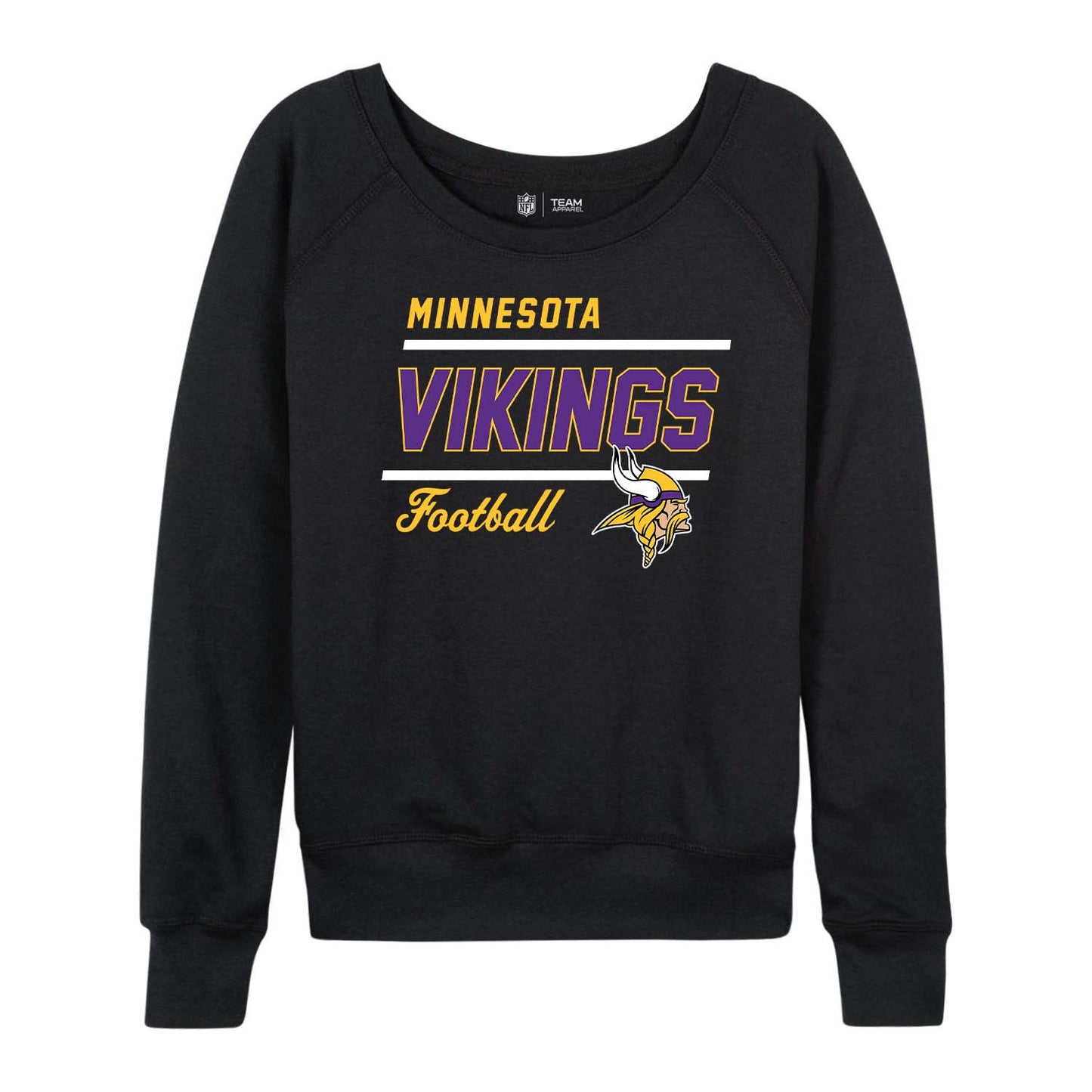 Minnesota Vikings NFL Womens Crew Neck Light Weight - Black