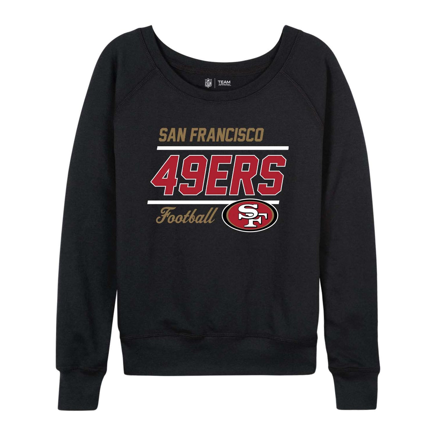 San Francisco 49ers NFL Womens Crew Neck Light Weight - Black