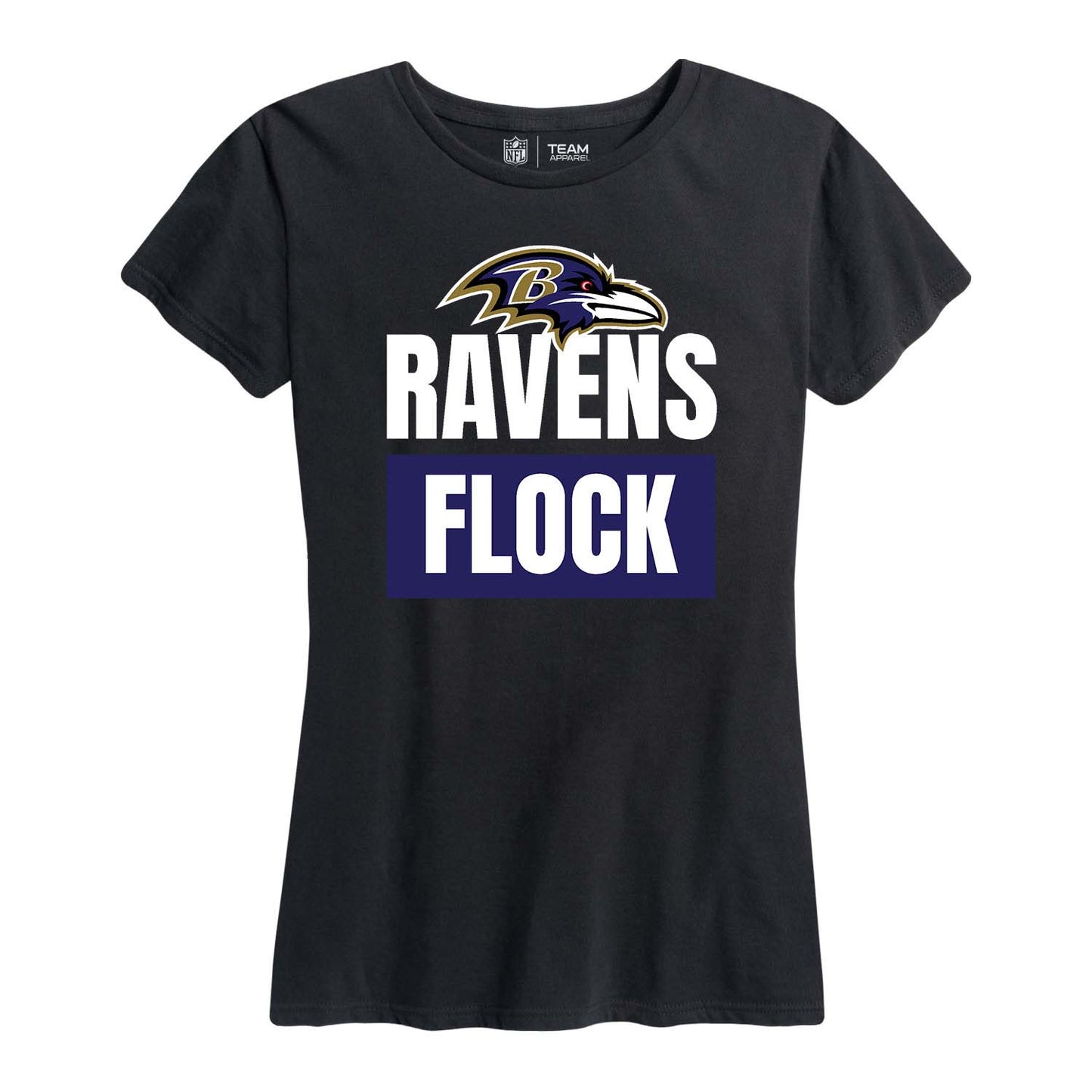 Baltimore Ravens NFL Womens Team Slogan Short Sleeve Tshirt - Black