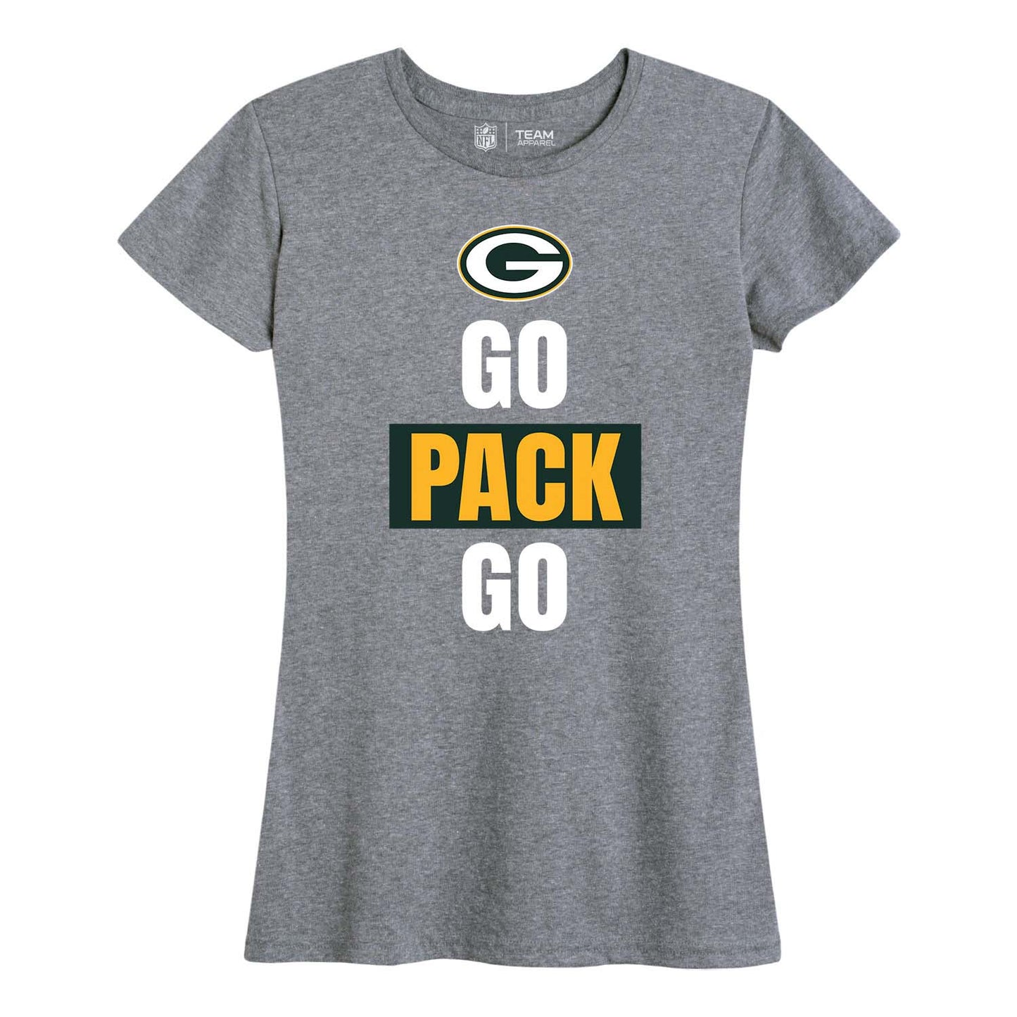 Green Bay Packers NFL Womens Team Slogan Short Sleeve Tshirt - Sport Gray