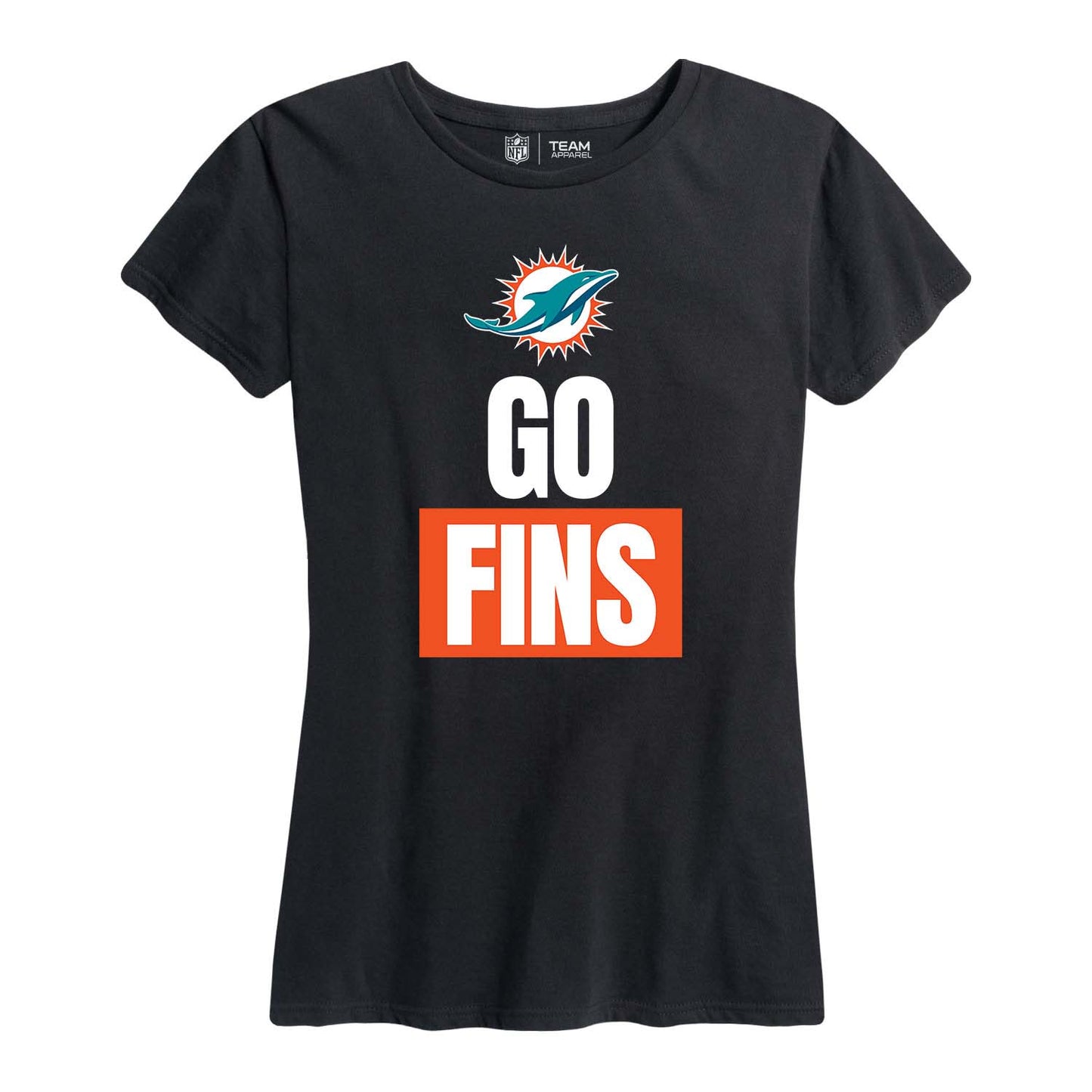 Miami Dolphins NFL Womens Team Slogan Short Sleeve Tshirt - Black