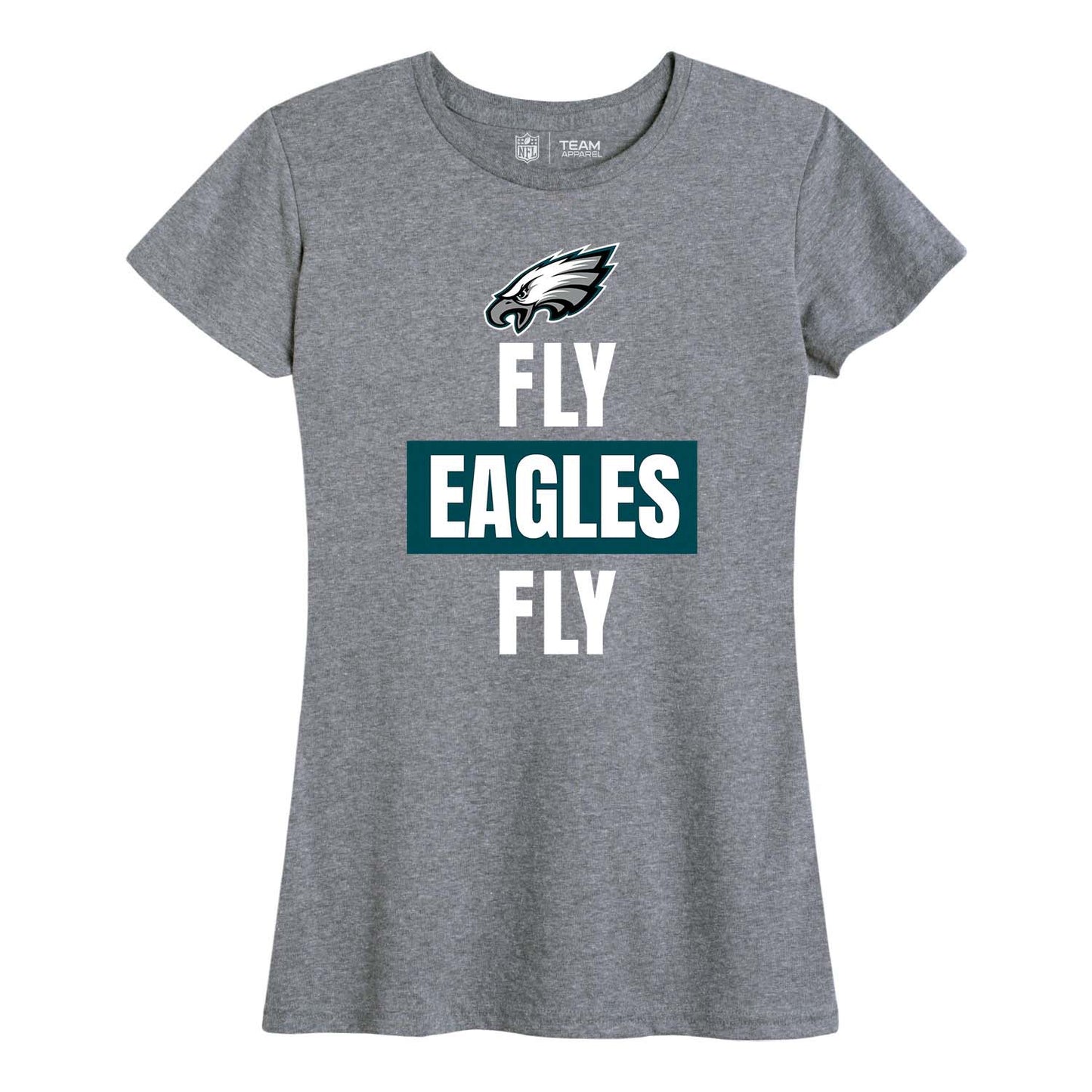 Philadelphia Eagles NFL Womens Team Slogan Short Sleeve Tshirt - Sport Gray