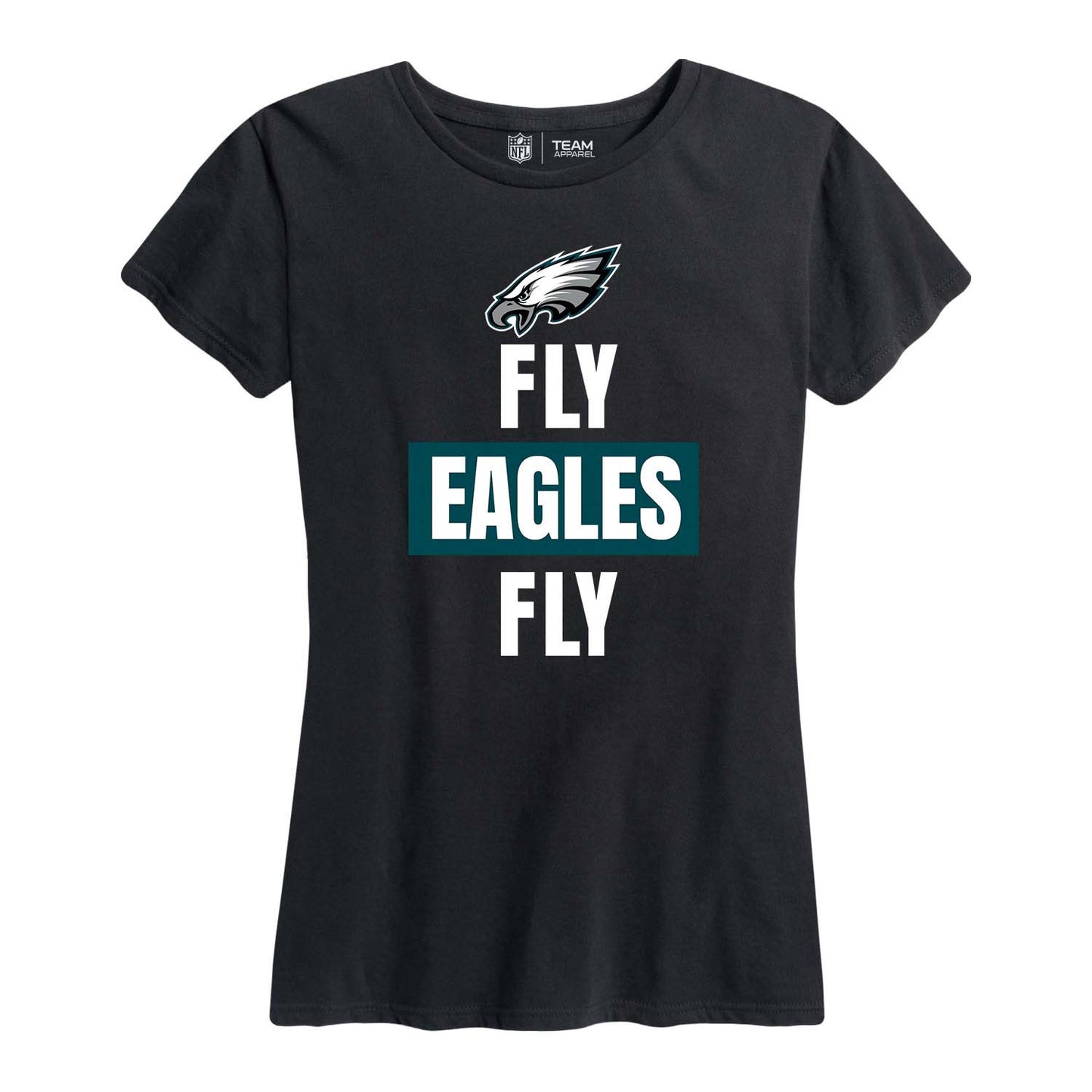 Philadelphia Eagles NFL Womens Team Slogan Short Sleeve Tshirt - Black