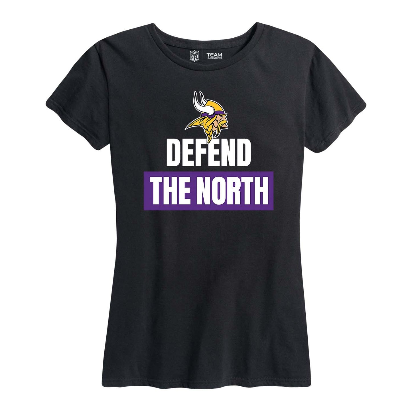Minnesota Vikings NFL Womens Team Slogan Short Sleeve Tshirt - Black