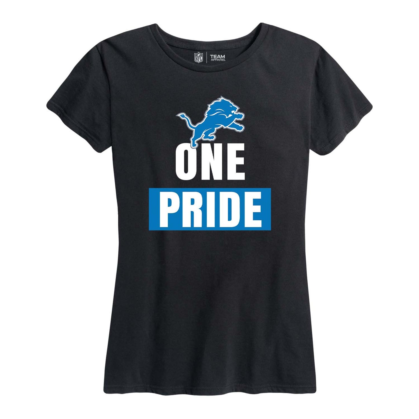 Detroit Lions NFL Womens Plus Size Team Slogan Short Sleeve T-Shirt - Black