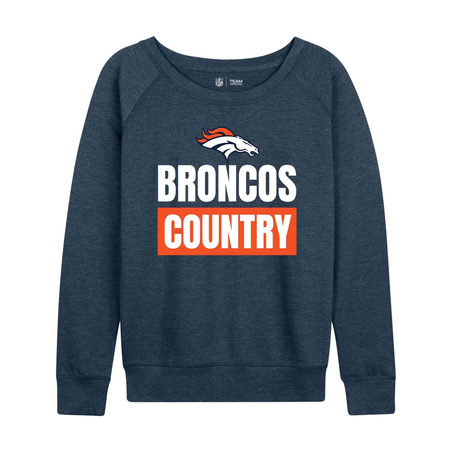 Denver Broncos NFL Womens Team Slogan Crew Neck - Navy
