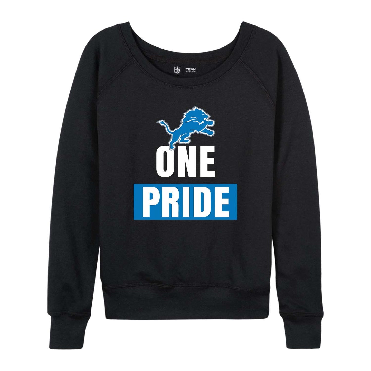 Detroit Lions NFL Womens Team Slogan Crew Neck - Black