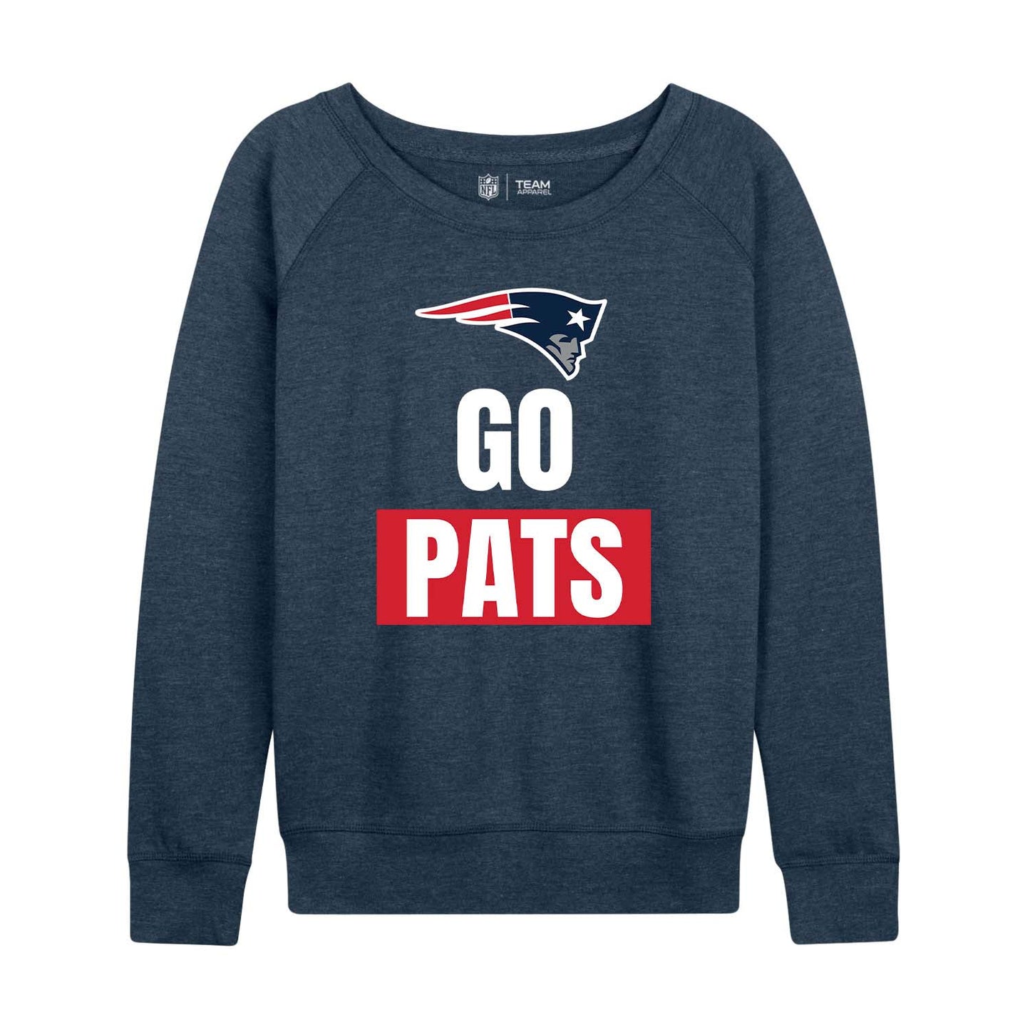 New England Patriots NFL Womens Team Slogan Crew Neck - Navy