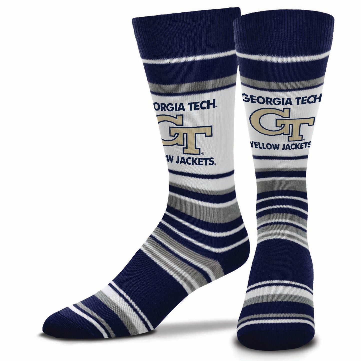 Georgia Tech Yellowjackets Collegiate University Striped Dress Socks - Navy