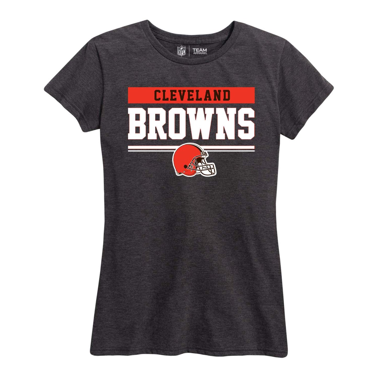Cleveland Browns NFL Women's Team Block Plus Sized Relaxed Fit T-Shirt - Charcoal