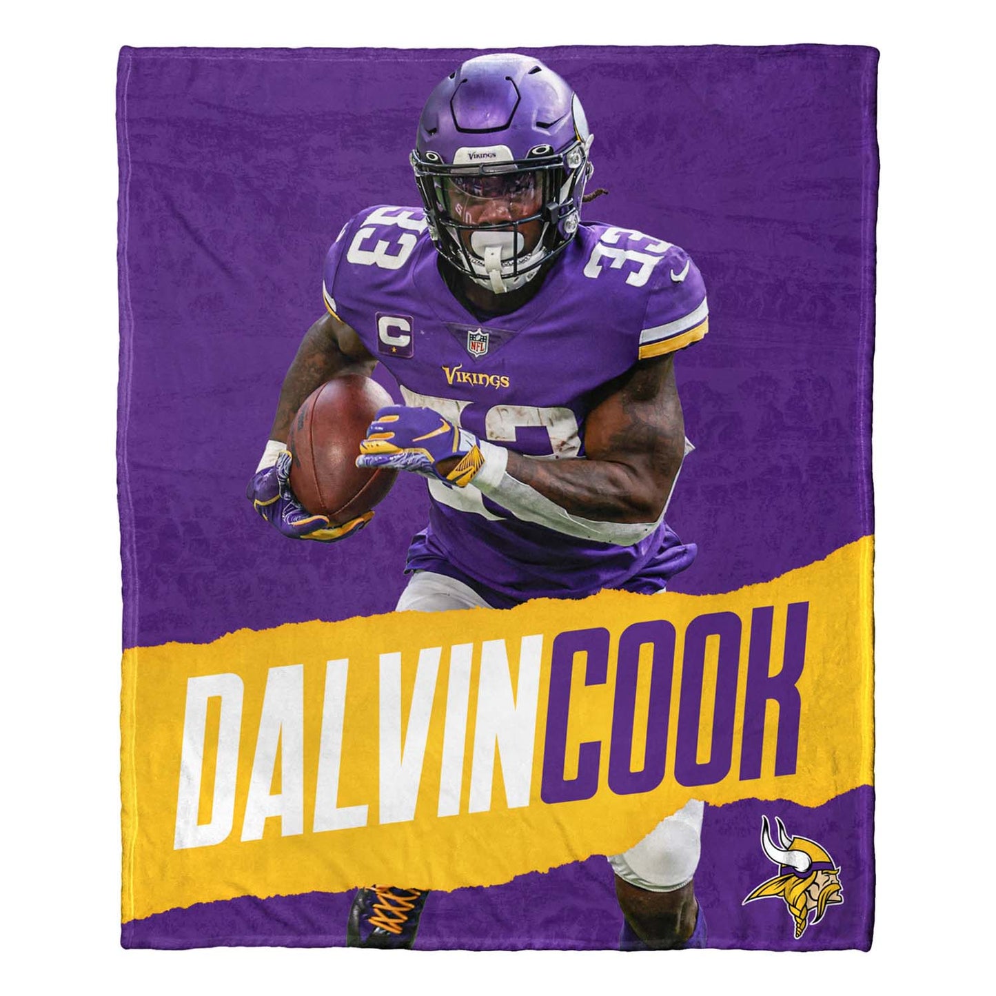 Minnesota Vikings Northwest NFL Hi-Def Dalvin Cook Silk Blanket - Purple