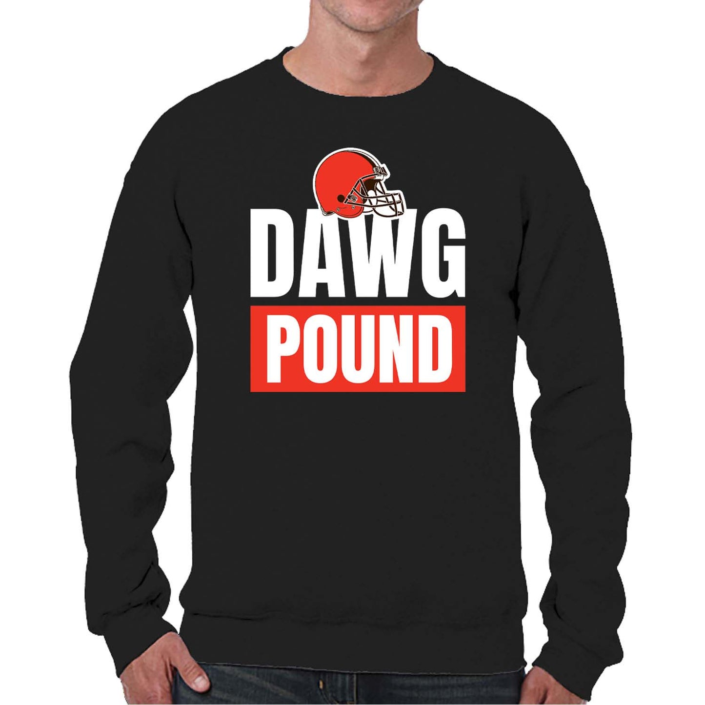 Cleveland Browns NFL Adult Slogan Crewneck Sweatshirt - Black