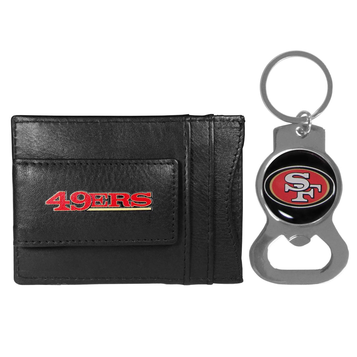 San Francisco 49ers NFL Bottle Opener Keychain Bundle - Black