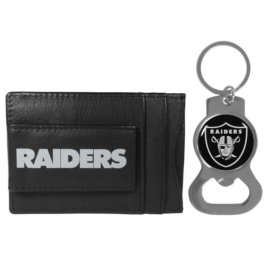 Las Vegas Raiders NFL Bottle Opener Keychain Bundle - Black